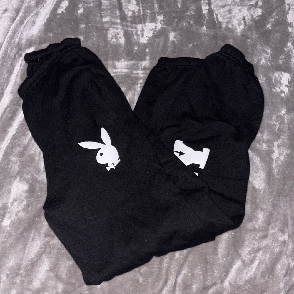 PLAYBOY Black Sweatpants with Logo